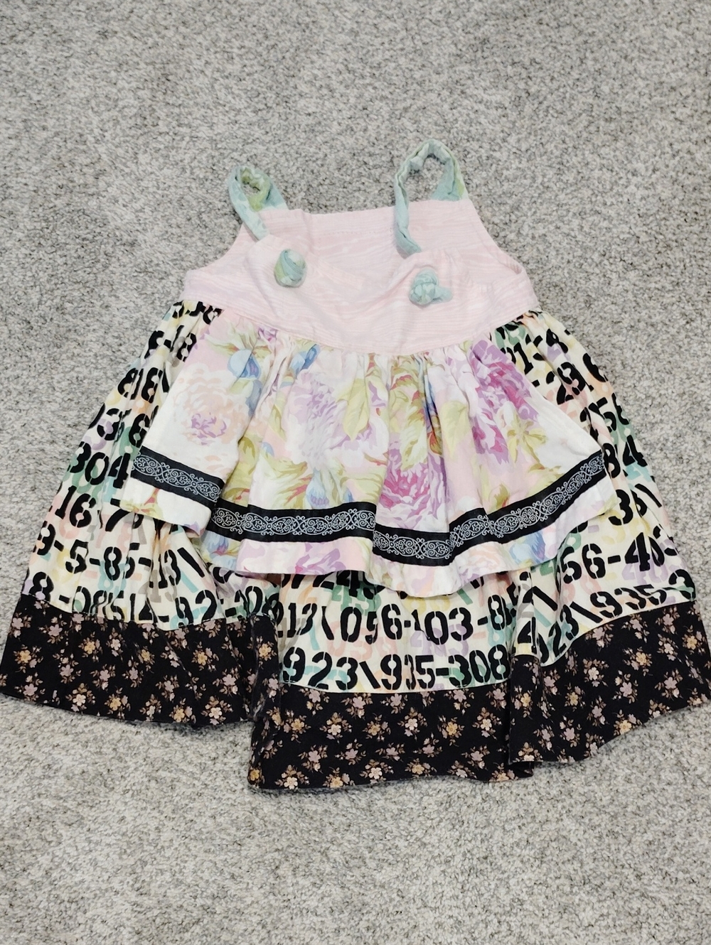 Matilda Jane Pastel Floral Tiered Sundress with Numbers Print